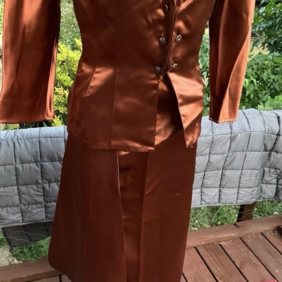 Vintage 1970’s 2 piece set with jacket and mock wrap skirt Fanya San Francisco - Picture 4 of 14